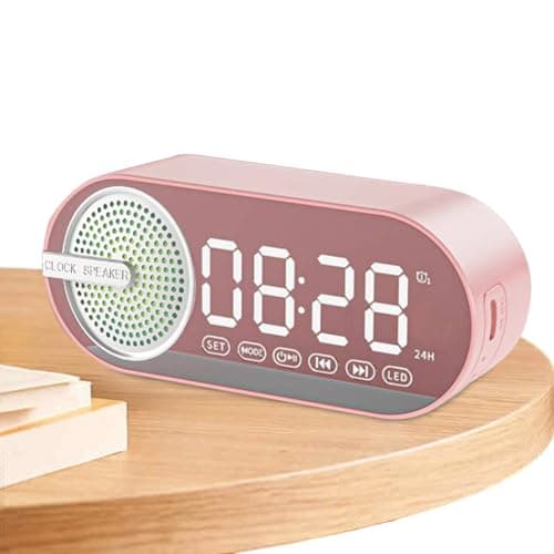 Smileshiney Réveil numérique avec Haut-Parleur | Petit réveil pour Gros dormeu avec Haut-Parleur - Machine sonore réveil sans Fil Vintage Petit Haut-Parleur pour Camping, Voyage, extérieur