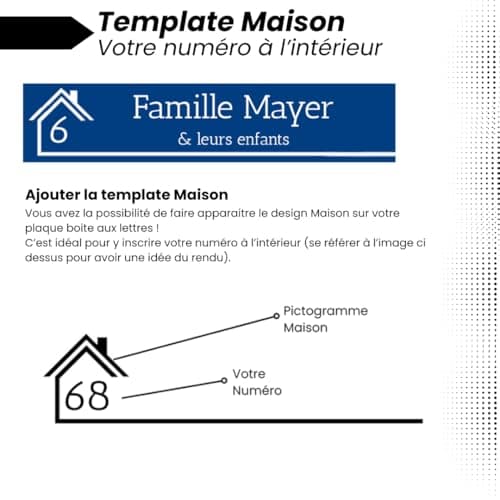 Plaque nom boite aux lettres PVC 10x2,5 cm - Plaque boite aux lettres personnalisable 3 lignes & Logo [ Etiquette boite aux lettres ]