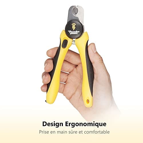 Thunderpaws Coupe-griffes professionnel pour chien avec dispositif de protection, fermeture de sécurité et lime-griffes - Convient pour les races de chiens de taille moyenne et grande