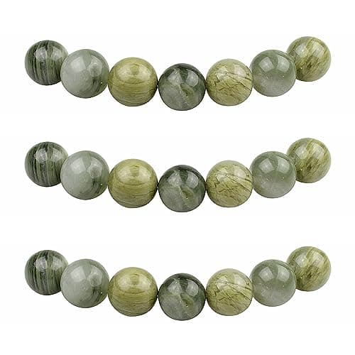 MJDCB 4mm 85 pièces Jade Vert Gazon Perle Pierre Naturelle Ronde en Vrac Perles Semi Precieuse pour Fabrication de Bijoux de Bracelets et de Colliers