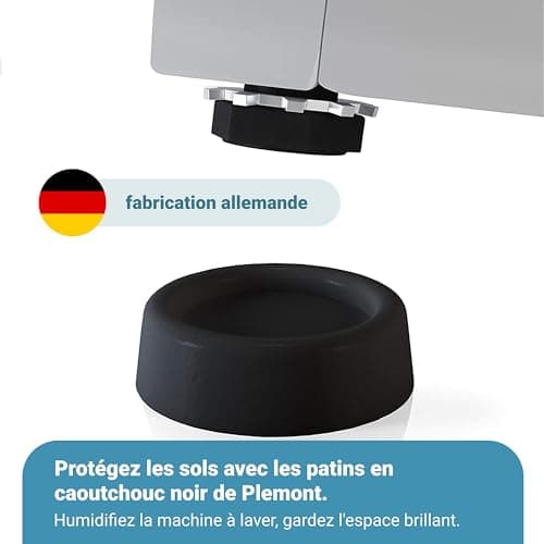 Plemont Patins anti-vibration | FABRIQUÉ EN ALLEMAGNE | Accessoire pour BOSCH, Privileg, AEG, Siemens | Amortisseurs Anti-Vibration | Tapis Anti-Vibration
