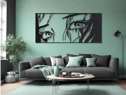 VAILLA ® Décoration murale en bois - Visage de femme en branches - Décoration murale 3D - Grande décoration murale pour chambre à coucher, salon - Visages 4