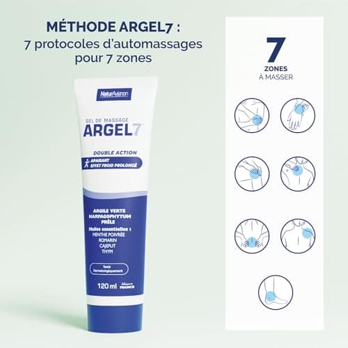 Laboratoire NaturAvignon Argel 7 gel de massage articulations & muscles | Soulage les gênes articulaires | 7 actifs naturels | Effet froid immédiat et durable | massage et relaxation | 120 mL