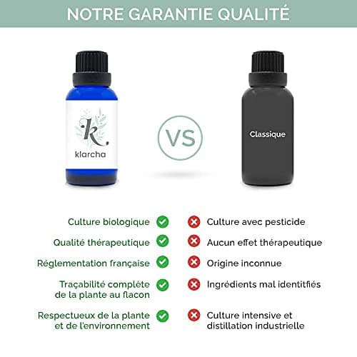KLARCHA - LAVANDE VRAIE 100 ML - HUILE ESSENTIELLE ARTISANALE BIO HEBBD LAVANDE VRAIE, FINE OU OFFICINALE – ORIGINE FRANCE - 100% PURE ET NATURELLE - LABELLISÉE ECOCERT