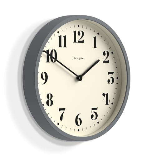 NEWGATE® Horloge Murale Moderne en Forme de Chiffre Quatre - Petites horloges murales - Horloge Ronde - Horloge de Cuisine - Horloges pour Le Salon - Horloge de Bureau (Bleu Marine)