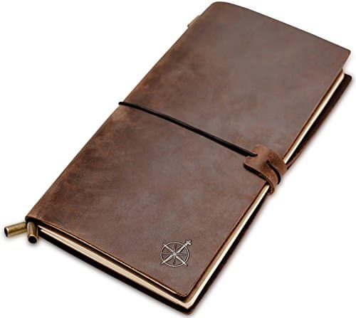 Carnet De Voyage En Cuir - Journal De Voyage Rechargeable Wanderings® - Journal En Cuir Véritable Fabriqué À La Main Pour Écriture, Poètes, Voyageurs, Planificateur De Vie - Inserts Vierges