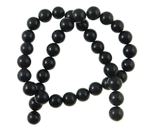 Lot de 70 perles en pierres d’onyx semi-précieuses - Noir poli/mat 4/6/8/10 mm, Pierre, Noir , 8mm Rund Poliert