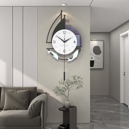 Horloge murale au design moderne – Horloge d'art décorative simple et silencieuse pour salon, chambre, bureau, bureau