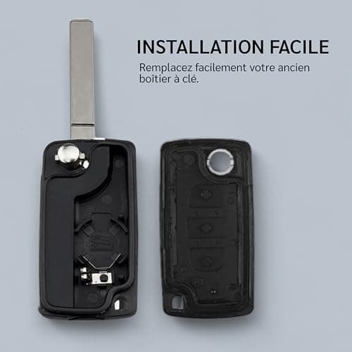 Energy 01 - Coque Clé Compatible Citroen C2 C3 C4 C5 C6 C8 Xsara Picasso Berlingo - Peugeot 207 307 308 407 408 3008 5008 Partner 807 1007 - Fiat ULYSSE (3 Boutons - Citroen, VA2 - CE0536)
