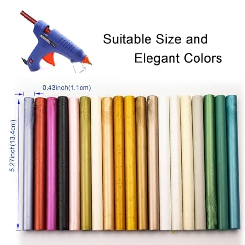 Bâton de scellement à la cire, Ioggtser 16 pièces bâtons de scellement à la cire pour tampon à la cire, bâtons de scellement à la cire pour faire des scellements à la cire (Brown)
