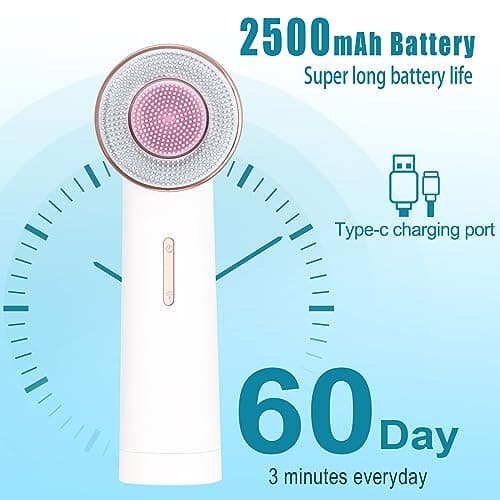 MYCARBON Brosse Nettoyante Visage Électrique Microcirculation Bidirectionnelle IPX7 Étanche 2 Vitesses Brosse Exfoliante Visage Silicone Brosse Rotative pour Nettoyer Le Visage en Profondeur - Blanc
