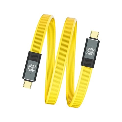 SinLoon Câble USB C vers USB C Câble de charge rapide USB 3.2 Gen 2, support charge rapide 5A/100W, transfert de données 20Gbps, sortie vidéo 8K à 60Hz, compatible Thunderbolt 3 pour -Jaune