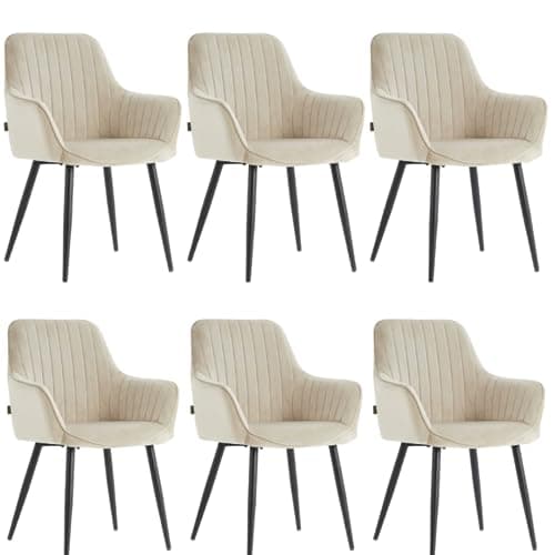 Colenis - Chaise de salle à manger Veli - Lot de 6 - Beige