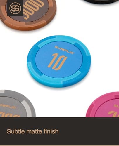 SLOWPLAY Godel Lot de 50 jetons de Poker en Argile Composite, 14 g, Grands jetons de 40 mm en Vrac, Bleu sans dénomination