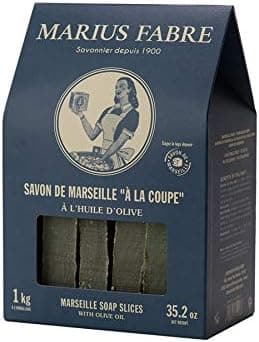 Marius Fabre Savon de Marseille à l'olive en tranches - 1 kg dans une boîte rétro