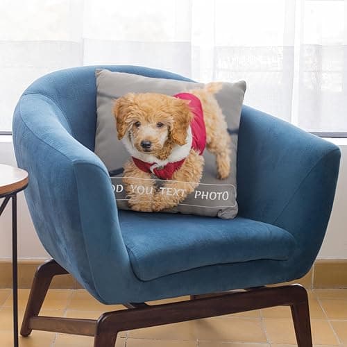 Coussin Personnalisé, Concevez Votre Propre Oreiller Photo, Impression Recto Verso, Oreiller De Couchage Amovible Et Lavable, Adapté Aux Cadeaux Créatifs Maison/Hôtel/Vacances (1 Photo, 40 x 40 cm)