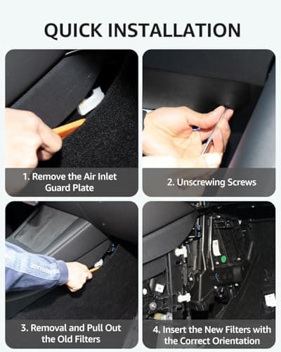 BASENOR Tesla Model 3 Model Y filtre à air de cabine HEPA filtre de remplacement charbon actif Tesla accessoires ensemble de 2 2019-2024