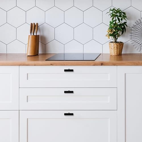 BELLE VOUS (Lot de 20 Poignée Meuble de Cuisine - Bouton De Meuble en T de 50 mm en Acier Inoxydable Noir - Bouton de Porte, Tiroirs, Armoires, Meubles, Chambre à Coucher, Penderies & Meubles
