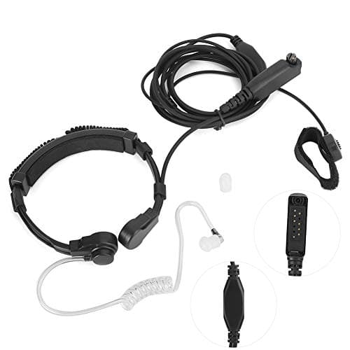 Annadue Casque Micro de Gorge Tactique Écouteur Micro de Gorge évolutif Vibration Casque Talkie-walkie Écouteur de Moniteur Radio Écouteur PTT Tactique Doigt PTT Enveloppé