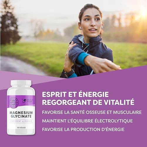 Vimergy Magnésium Glycinate – 150 Portions – Soutien Énergétique et Réduction de la Fatigue – Complément de Magnésium Doux pour les Intestins - Curcuma et Gingembre – Sans Gluten Céto/Paléo sans OGM