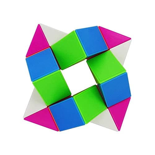 EACHHAHA Serpent Magique 24 Blocs Puzzle de Serpent-Magic Snake Cube-Cube de Serpent Magique-Faveurs de Fête d'anniversaire pour Enfants(Multicolor*1)