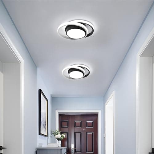 Comely Plafonnier LED, Rond Lampe de Plafond 32W, Moderne Luminaire Plafonnier pour Couloir Coucher Salle de Bains Cuisine Salon, Blanc Froid 6500K, Longueur 28cm, Nero