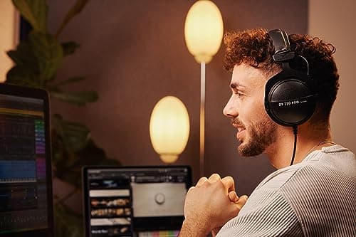 beyerdynamic DT 770 PRO 80 Ohm en noir. Casque de studio supra-auriculaire. Conception fermée, câblée pour un enregistrement et une surveillance professionnels