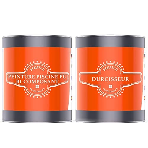 BEKATEQ LS-405 Peinture piscine 2K PUR 0,75kg Blanc I Peinture brillante pour piscines en fibre de verre, PRV, polyester, béton, fer & acier I Peinture polyuréthane pour l'intérieur & l'extérieur
