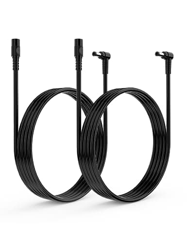Câble d'Extension DC Tonton 12V de 3 Mètres, Cordon d'alimentation 5,5mm x 2,1mm, Connecteur en L à 90 Degrés, pour Caméras de Surveillance, Bande LED, etc. 3M (2 Pièces)