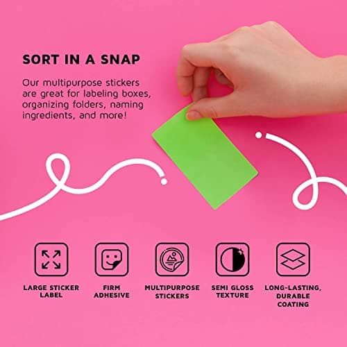 Royal Green Gommettes Étiquettes Autocollantes Rectangulaires Jaune Fluo Environ 10cm x 5cm (102mm x 51mm) 50 Feuilles Paquet de 150