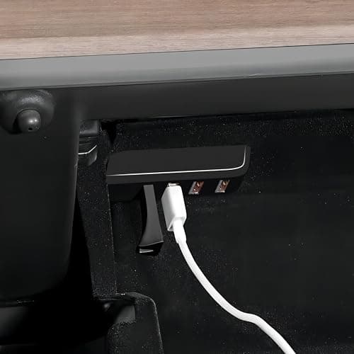 Leikaendi Boîte à Gants Hub USB pour Tesla Model Y 2021-2024 et Model 3 2021-2023, 4-en-1 Multi-Port Station d'accueil Accessoires pour dashcam Flash Drive Chargeur Transfert de données Jeux Musique