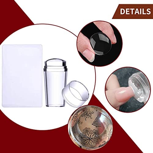 Lot de tampons à ongles 1 pièce - Tampons à ongles - Grattoir - Kit pour manucure française - 8 tampons - 1 grattoir - 1 tampon à ongles - Tampon à ongles - Gel