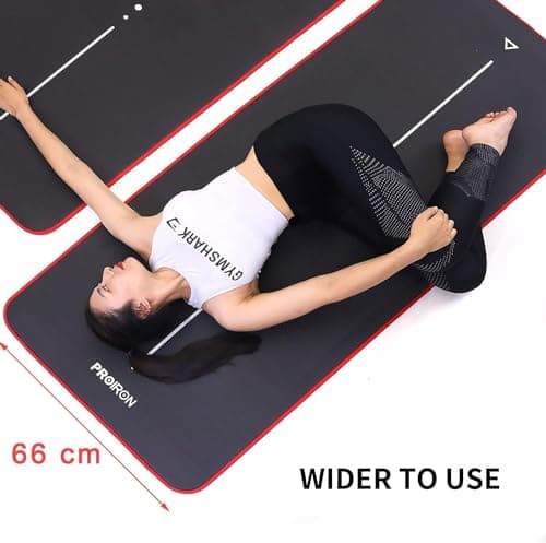 PROIRON Tapis de Yoga Epais 10MM, Antidérapant Tapis d'exercice Fitness, Tapis de Gymnastique pour Yoga Pilates Gym Exercices Sport Camping Voyage, en Mousse NBR/respecte la Peau, Noir
