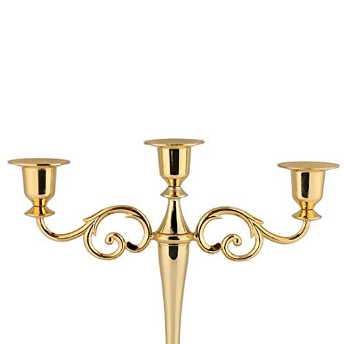 Bougeoir, Stable de Haute qualité de sécurité 3 Bras Chandelier, décoration de la Maison décoration élégante pour Table Mariage/Salle à Manger/fête Maison(Gold)