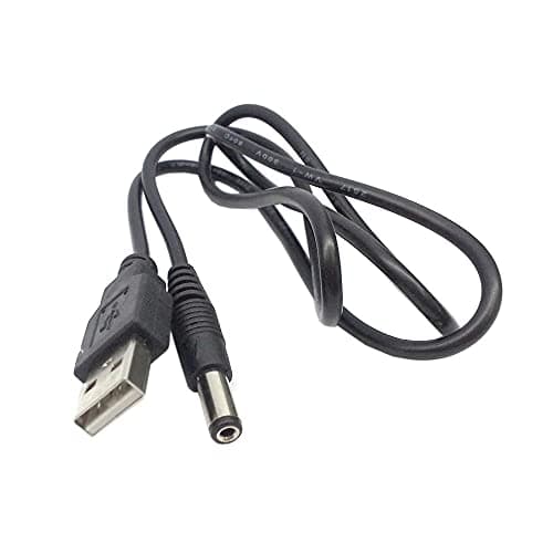 Jser Câble de charge USB 2.0 type A mâle vers prise d'alimentation 5,5 x 2,5 mm CC 5 V 80 cm