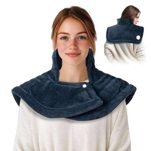 Olycism Coussin Chauffant Électrique pour le dos les épaules et le cou avec arrêt Automatique Coussin Chauffant 50x56cm 10 niveaux de Température 9 réglages Minuterie Lavable en Machine jusqu'à 40°C