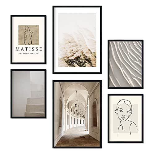 Nacnic Ensemble de 6 Affiches Matisse. Impressions d'art Mural esthétiques pour Conception de Chambre à Coucher ou de Salon. Tailles A3 et A4. sans Cadre.