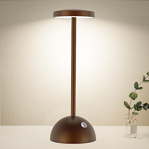 Hapfish lampe de table sans fil rechargeable usb, 5000mAh lampe de chevet LED tactile, lumiere bureau puissante piles, 3 modes couleur dimmable, pour restaurant, chevet, bureau, cuisine, exterieur