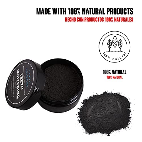 Calma Dragon Poudre blanchisseuse de dents avec charbon de bambou actif. Avec de la noix de coco du cocotier. Blanchiment Immédiate.