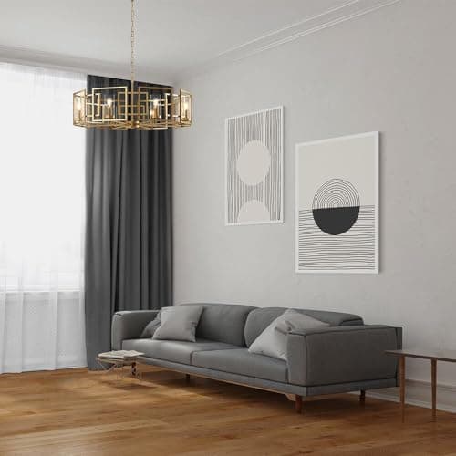 MAYTONI DECORATIVE LIGHTING Suspension classique, cadre en métal doré, abat-jour transparent, hauteur réglable, 8 ampoules, 8 ampoules E14 40 W non incluses
