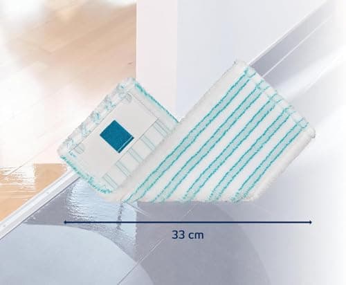 Leifheit Lot de 2 housses lave-sol Clean Twist M Ergo micro duo, housse de rechange microfibres, housse pour balai à plat nettoyante et absorbante, housse polyvalente tous sols, housse double fibre