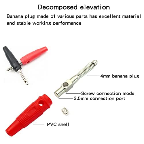 RUNCCI-YUN 10 pièces fiche Banane,4mm fiche Banane, fiche Enceinte Audio Haut Parleur Connecteur, pour Haut-parleurs, écran Murale, système vidéo et Audio, amplificateur, Câbled’Enceinte