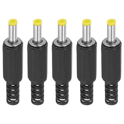PATIKIL 4x1,7 mm DC Mâle Prise Alimentation Alimentation Extrémités, 5 Paquet DIY DC Baril Connecteur Remplacement, Jaune