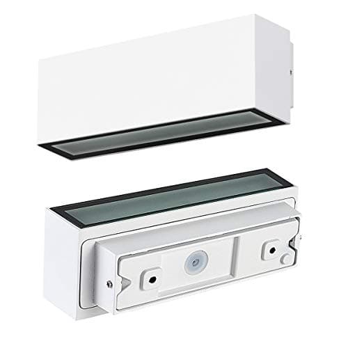 Dr.lazy 12W Applique Murale led Intérieur exterieur Huat en bas Lampe murale LED Moderne Imperméable IP65 Appliques Murales en Aluminium pour Salon Escalier Couloir Jardin (Blanc/Blanc Chaud)