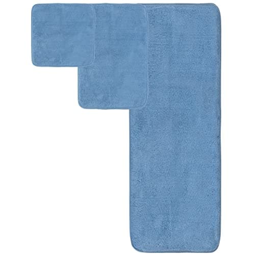 Polyte - 6 Serviettes de Bain en Microfibres - sèche Rapidement/ne Peluche Pas - Bleu