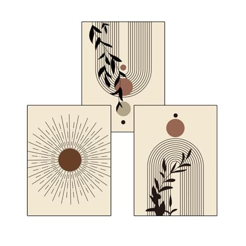 WZXGHE Lot de 3 posters abstraits - Plante géométrique - Impression d'art - Poster moderne pour salon et chambre à coucher - Sans cadre - A, 3 x 40 x 60 cm