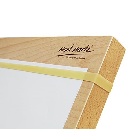Mont Marte Planche à dessin A3 avec bande élastique en bois de hêtre inclinable avec bande élastique pour sécuriser les travaux.