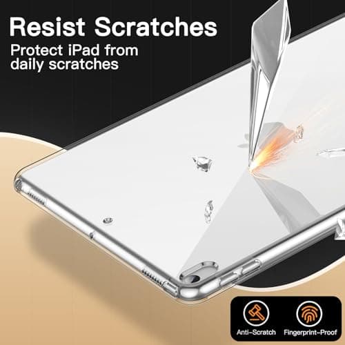 JETech Coque pour iPad Pro 10,5 Pouces et iPad Air 3 (10,5 Pouces 2019, 3ème Génération), Souple TPU Transparent Fin Antichoc Tablette Housse Étui (Transparente)