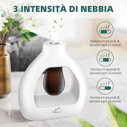 Diffuseur d'aromathérapie avec 3 bouteilles d'huiles essentielles - Diffuseur d'huiles essentielles sans eau - Diffuseur d'aromathérapie électrique portable pour la maison