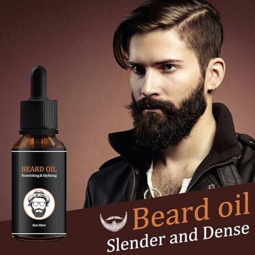 Pemarlis Huile Stimulante pour Barbe et Moustache,Huile végétalienne pour barbe,Soin naturel de barbe pour homme,Hommes Sérum De Croissance De Barbe Stimuler La Croissance, 30ML